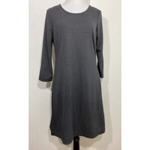 Nicole Miller Size M Women Gray Diamond Print Long Sleeve Sheath Dress Pocket